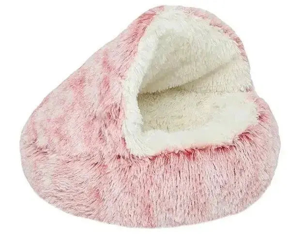 Lit pour chat Rond Moelleux avec Capuche - CatLoversBoutique.com