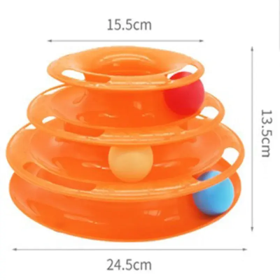 Pet cat toy Three-layer ball cat Turntable Cat interactive educational track toy cat space tower play plate CatLoversBoutique.com