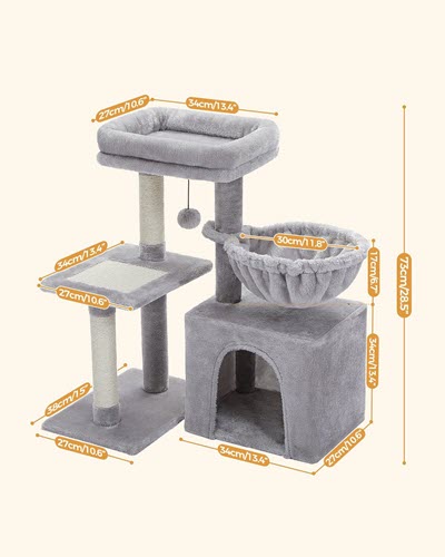 Arbre à chat* | CozyClimb™ – Compact, modulable et stable CatLoversBoutique.com