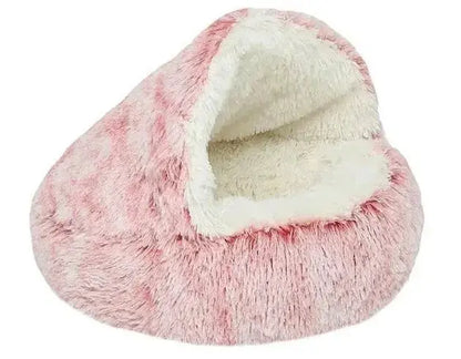 Lit pour chat Rond Moelleux avec Capuche - CatLoversBoutique.com