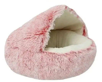 Lit pour chat Rond Moelleux avec Capuche - CatLoversBoutique.com